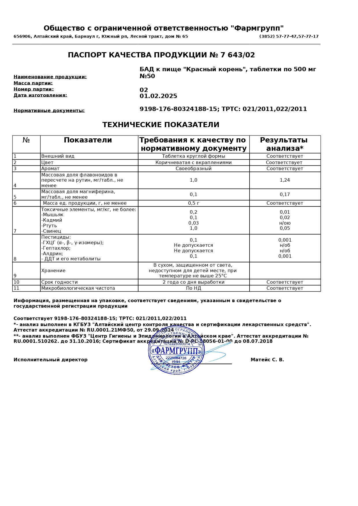 Паспорт №022025